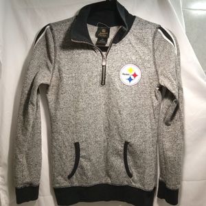 NFL juniors collection steelers 1/4 zip grey top *read full description